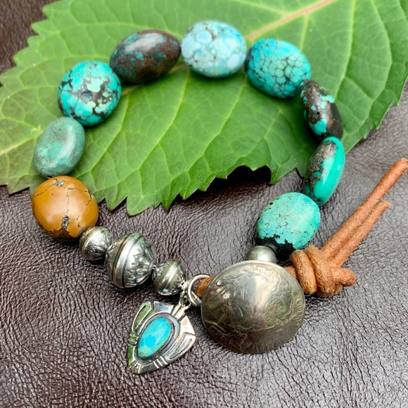 Navajo pearl & turquoise bracelet